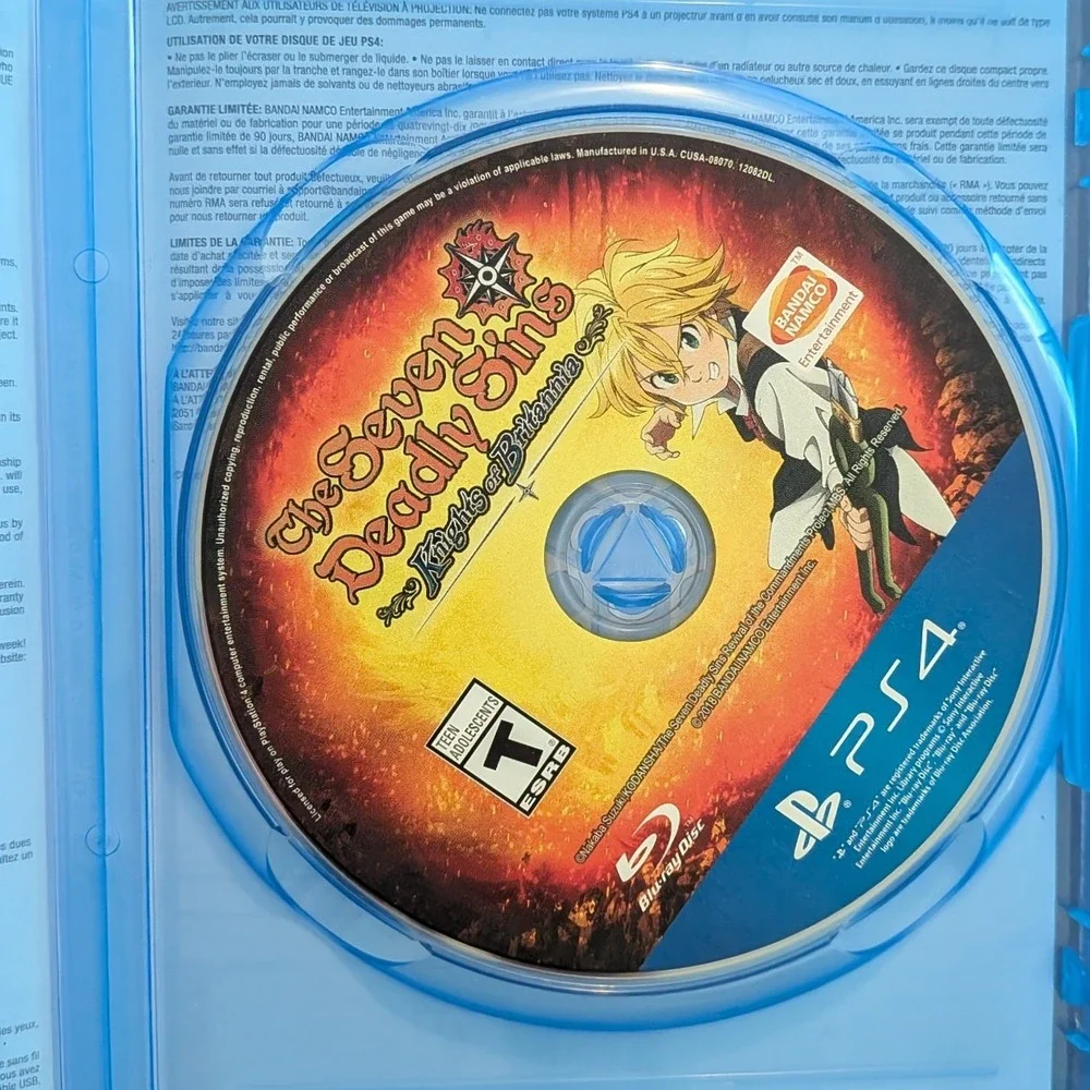 The Seven Deadly Sins Knights of Britannia Sony PlayStation‎ 4 PS4 Bandai Namco
